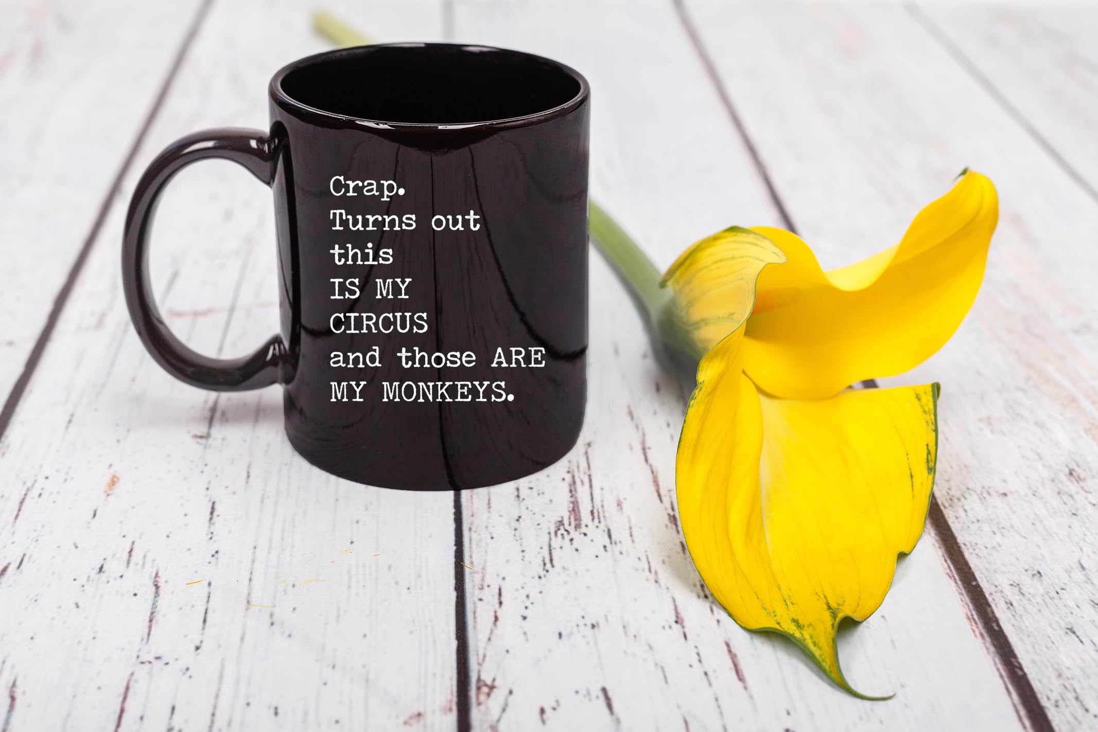 Crap Turns Out This Is My Circus And These Are My Monkeys - Best Mothers Day Gifts Idea for Mom, Mother, Mama - Funny Mom Birthday Christmas Presents from Daughter Son - 11oz Black Coffee Mug Tea Cup