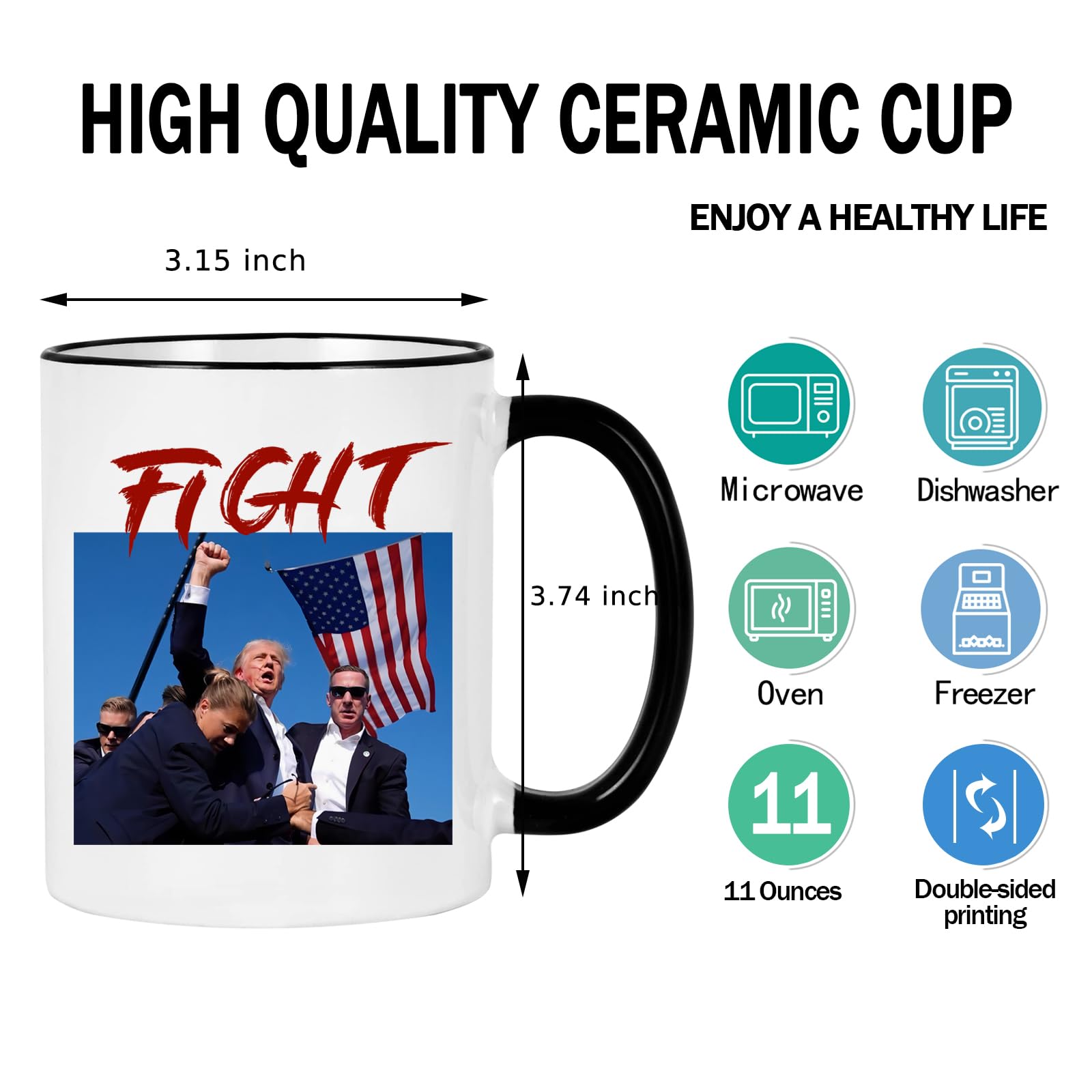 Trump Shot At Mug, Trump Fight Mug, Trump 2024 Mug, Trump Survived Shot Mug, Trump for President Mug 11 Ounce