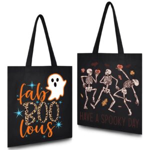 aileam halloween tote bag trick or treat bag halloween canvas bags reusable large halloween gifts grocery candy bag for kids