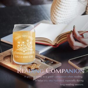 Book Lovers Gifts for Women: Gifts for Readers Book Lovers Bookworm - Bookish Gifts, Reading Gifts, Book Themed Gifts - Mothers Day Graduation Birthday Gifts for Kids Librarian Teacher, 16oz Glass Cup