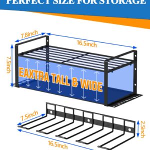 LIONONLY Power Tool Organizer Wall Mount Tool Storage Rack Holds 200 Lbs, GarageTool Organizers with 8 Drill，Wall Mount Drill Holder Rack for Easy Installation, 2 PACK