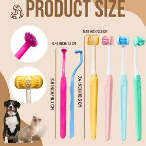 Pilopgaso Dog Tooth Brush 6Pack Dog Toothbrush Kit 3 Sided Pet Toothbrush Horizontal Head Cat Toothbrush Dental Care Toothbrush for Dogs Cats Silicone Small Dog Toothbrush for Plaque Sensitive Teeth