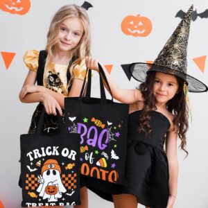 SOIDRAM Halloween Tote Bag Trick or Treat Bags Large Candy Tote Bag for Halloween Bag for kids Halloween Teacher Gifts kid's Snacks Canvas Bag