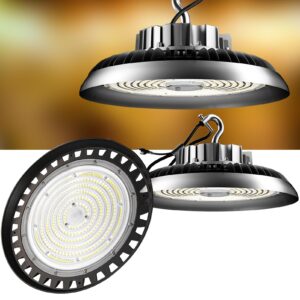 450w led high bay light 67500lm high bay led lights, 5000k high bay led shop lights with us plug, ac100-277v commercial ufo led light for 30-55ft height