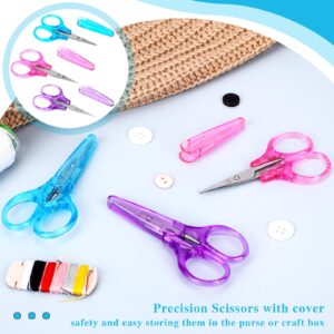 3Pcs Detail Mini Craft Scissors Set Stainless Steel Scissors with Protective Cover Small Scissors All Purpose Craft Scissors Precision Straight Fine Tips Design for Paper Cutting,Scrapbooking