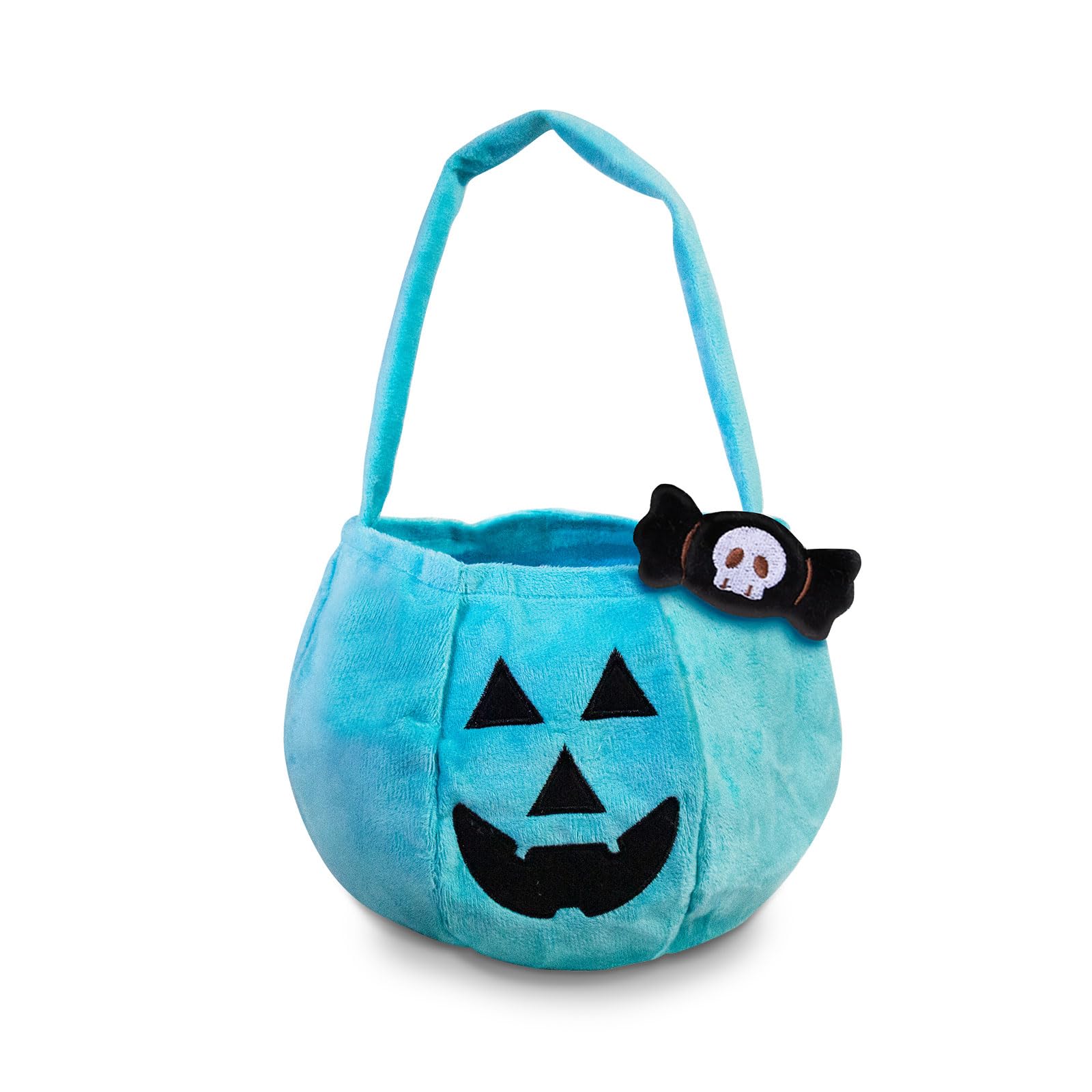 YIQTAO Halloween Teal Pumpkin Reusable Fabric Trick or Treat Buckets - jack O Lantern Bucket- Large Halloween Basket - Halloween Plush Candy Bags –Halloween tote bags