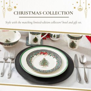 Spode Christmas Tree 8" Porcelain Dinner Plate, 2024 Annual Collector Plate - Holiday Dinnerware & Decorative Plate, Winter Serving for All Parties & Occasions - For Casserole, Appetizers, Brisket