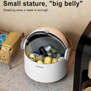 CTIME Small Trash can with lid,0.6 Gallon Countertop Trash can,Cute Tiny Trash can for Coffer bar,Kitchen,Bathroom,Desk,rv, Mini Portable Plastic Waste Basket