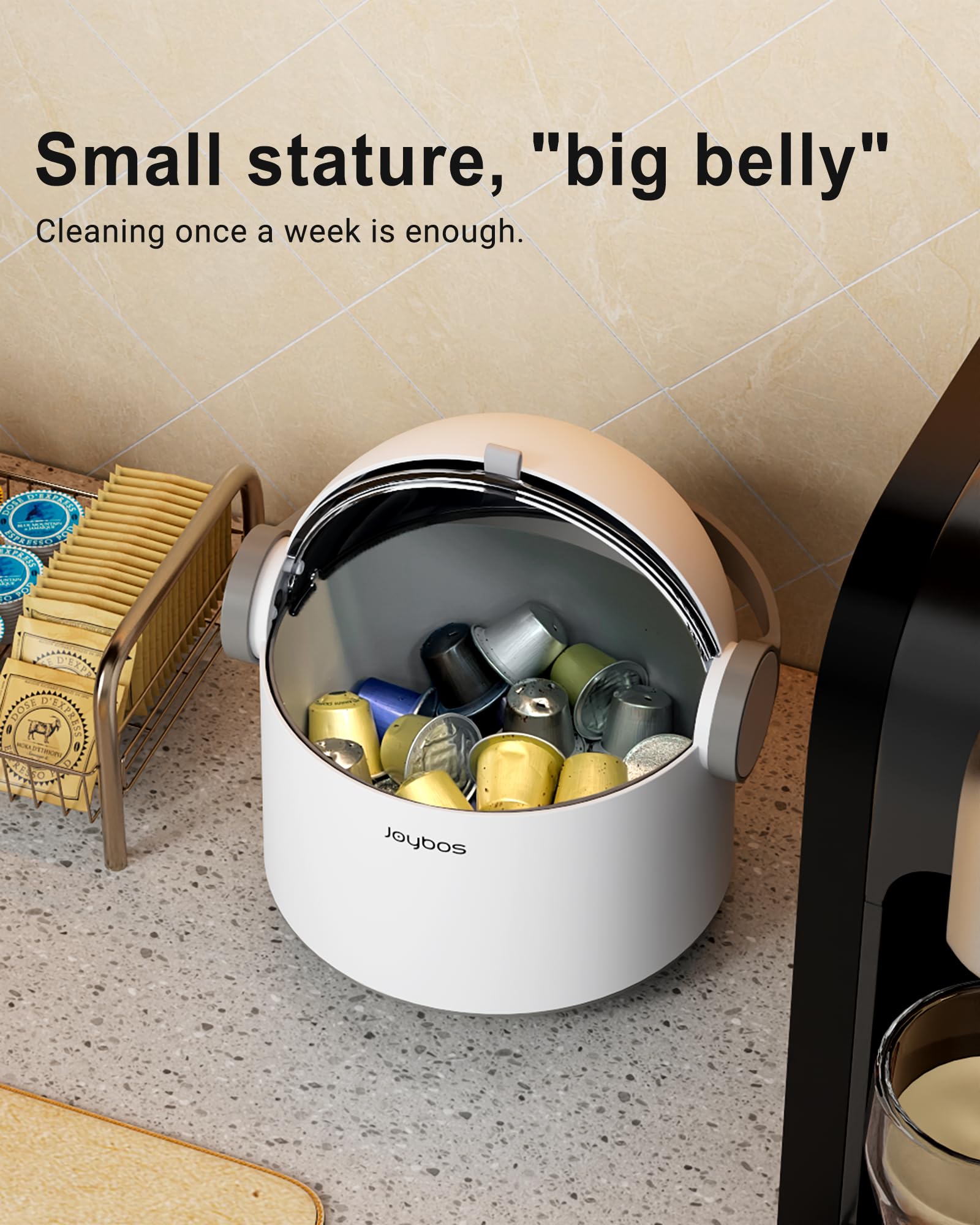 CTIME Small Trash can with lid,0.6 Gallon Countertop Trash can,Cute Tiny Trash can for Coffer bar,Kitchen,Bathroom,Desk,rv, Mini Portable Plastic Waste Basket