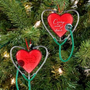 Heart Stethoscope Caring Christmas Tree Ornament Heart Stethoscope Ornament Appreciation Doctor Nurse Caregiver