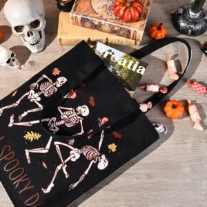 Aileam Halloween Tote Bag Trick or Treat Bag Halloween Canvas Bags Reusable Large Halloween Gifts Grocery Candy Bag for Kids