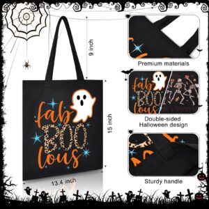 Aileam Halloween Tote Bag Trick or Treat Bag Halloween Canvas Bags Reusable Large Halloween Gifts Grocery Candy Bag for Kids