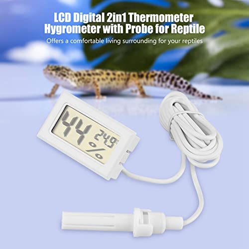 LCD Digital Temperature Humidity Display Meter with External Probe for Reptiles