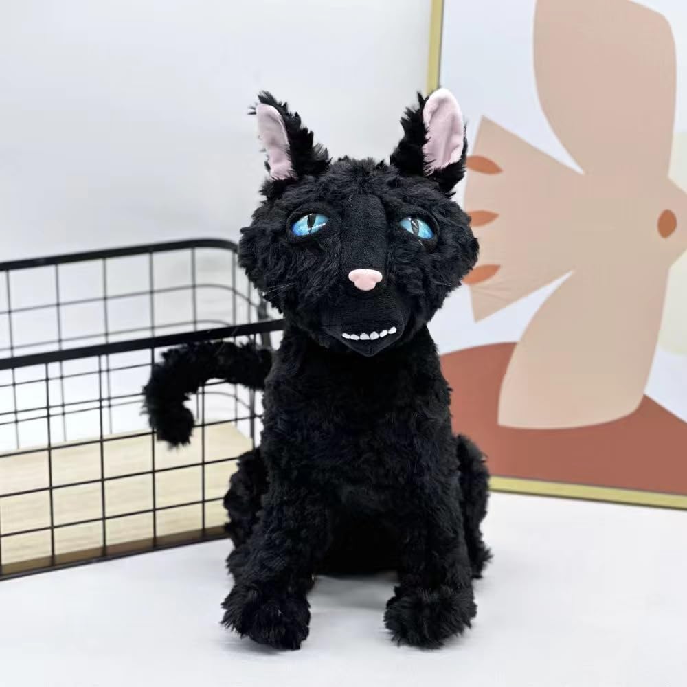 Sufeasdf Black Cat Plush Toy, 11.8" The Black Cat Plush Stuffed Animal Pillow Doll Plushies Nameless Cat Toys Gift for Fans Boys and Girls