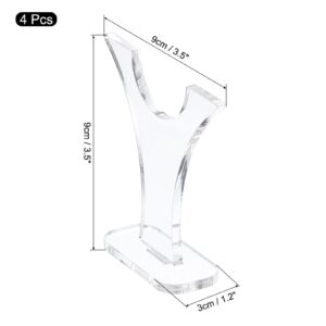 uxcell 4pcs Acrylic Light Saber Display Stand, 3.5 Inch Knife Sword Display Holder Rack Fixed Blade Knife Collection for Displaying Single Knife on the Desktop Home Decoration, Clear Base