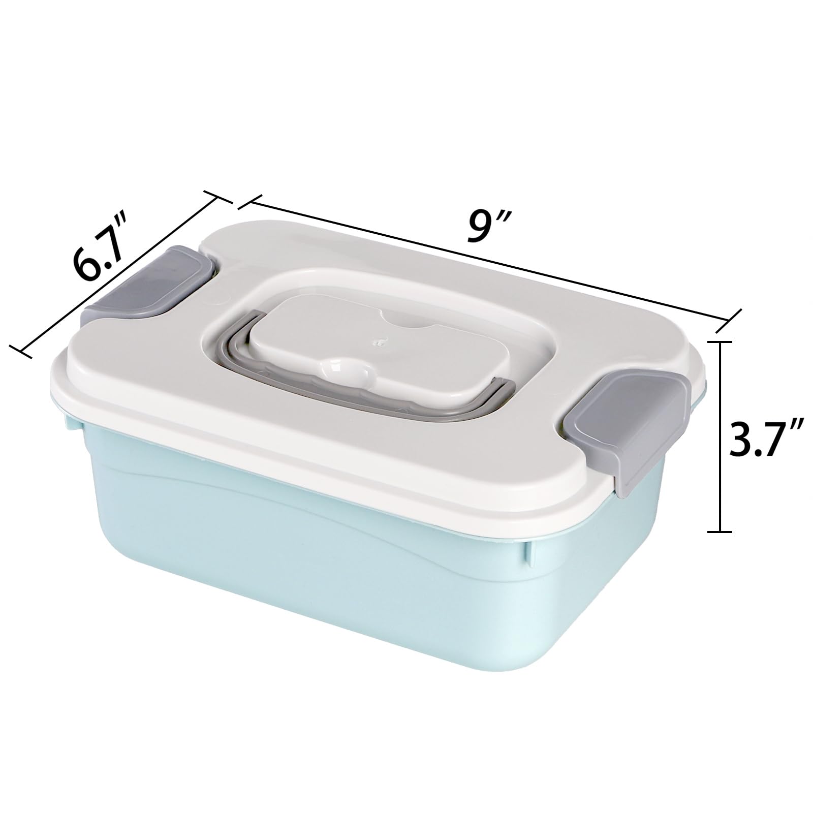 Elsjoy Set of 6 Small Plastic Storage Bins With Lid and Handle, 2.1 Quart Plastic Latch Storage Box Stackable Storage Container, Small Plastic Storage Basket Cute Organizer Box for Home, Office