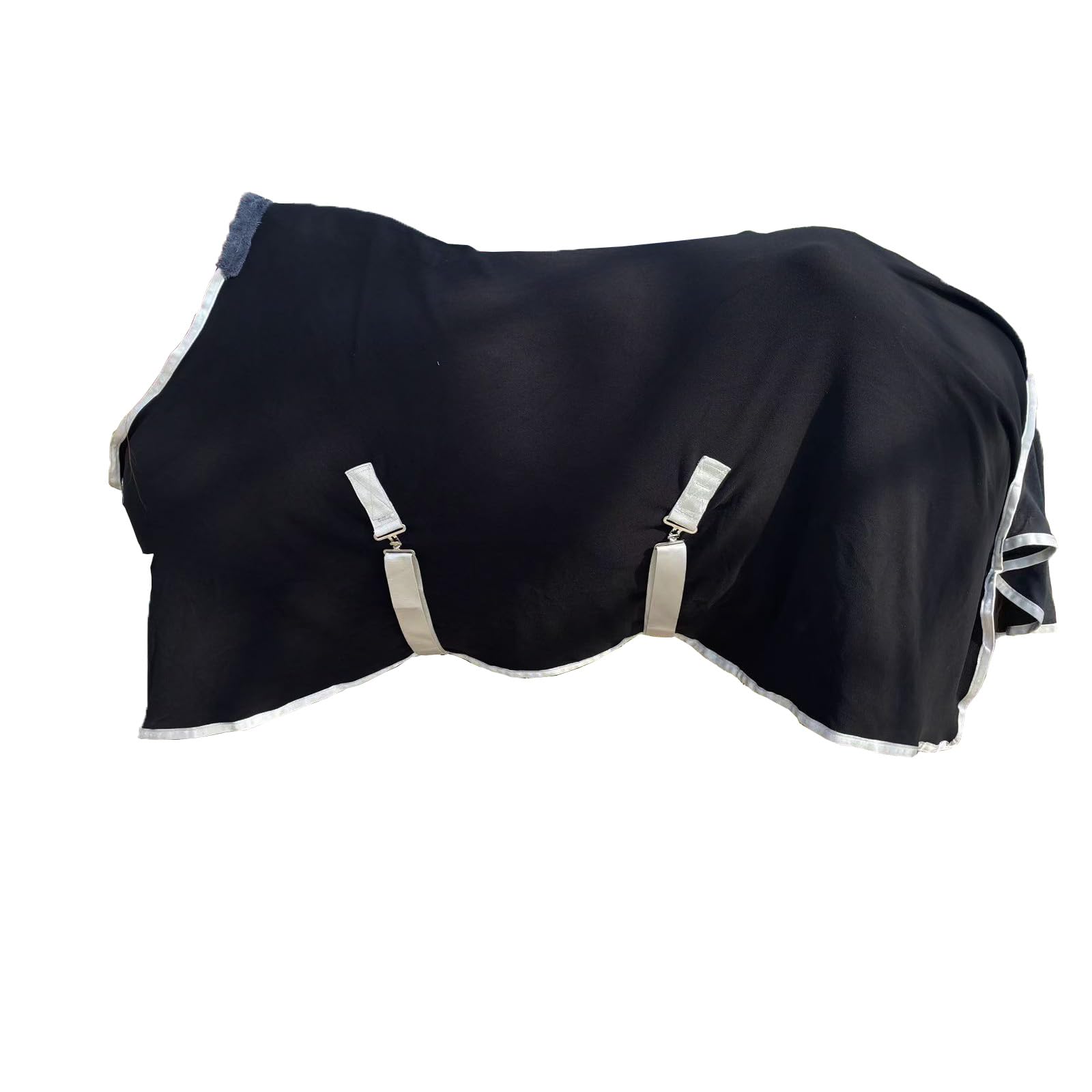 Horse Turnout Blanket, Soft Fleece Horse Cooler, Exercise Horse Sheet Breathable Comfort,No Filling (Black, US 78IN(EU 145CM))