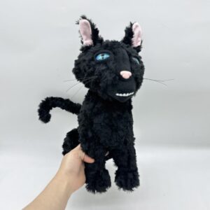 Sufeasdf Black Cat Plush Toy, 11.8" The Black Cat Plush Stuffed Animal Pillow Doll Plushies Nameless Cat Toys Gift for Fans Boys and Girls