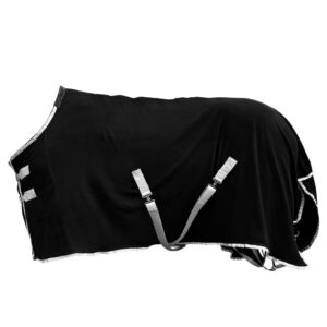 Horse Turnout Blanket, Soft Fleece Horse Cooler, Exercise Horse Sheet Breathable Comfort,No Filling (Black, US 78IN(EU 145CM))