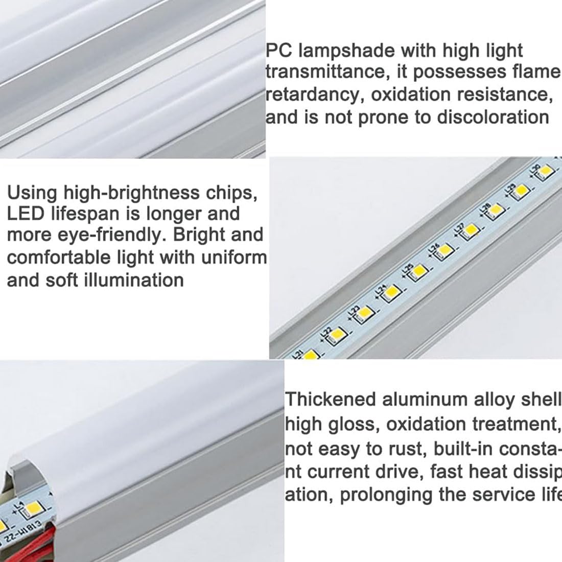 Aolyty LED Shop Light 10 Pack Integrated T5 LED Tube Light 3 Color Temperatures Bright Linkable Lighting Ceiling and Under Cabinet Light for Garage, Home, office, Basement (2FT)