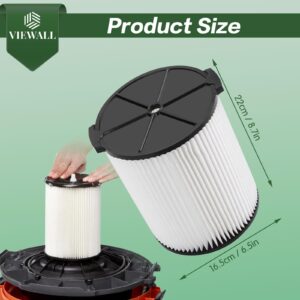 VIEWALL 2 Pack VF4000 Replacement Filter for RIDGID, Standard Wet/Dry Vac Filter Vf4000 Compatible with RIDGID Vacs Wet Dry 5-20 Gal, 6-9 Gal Husky Vacuum