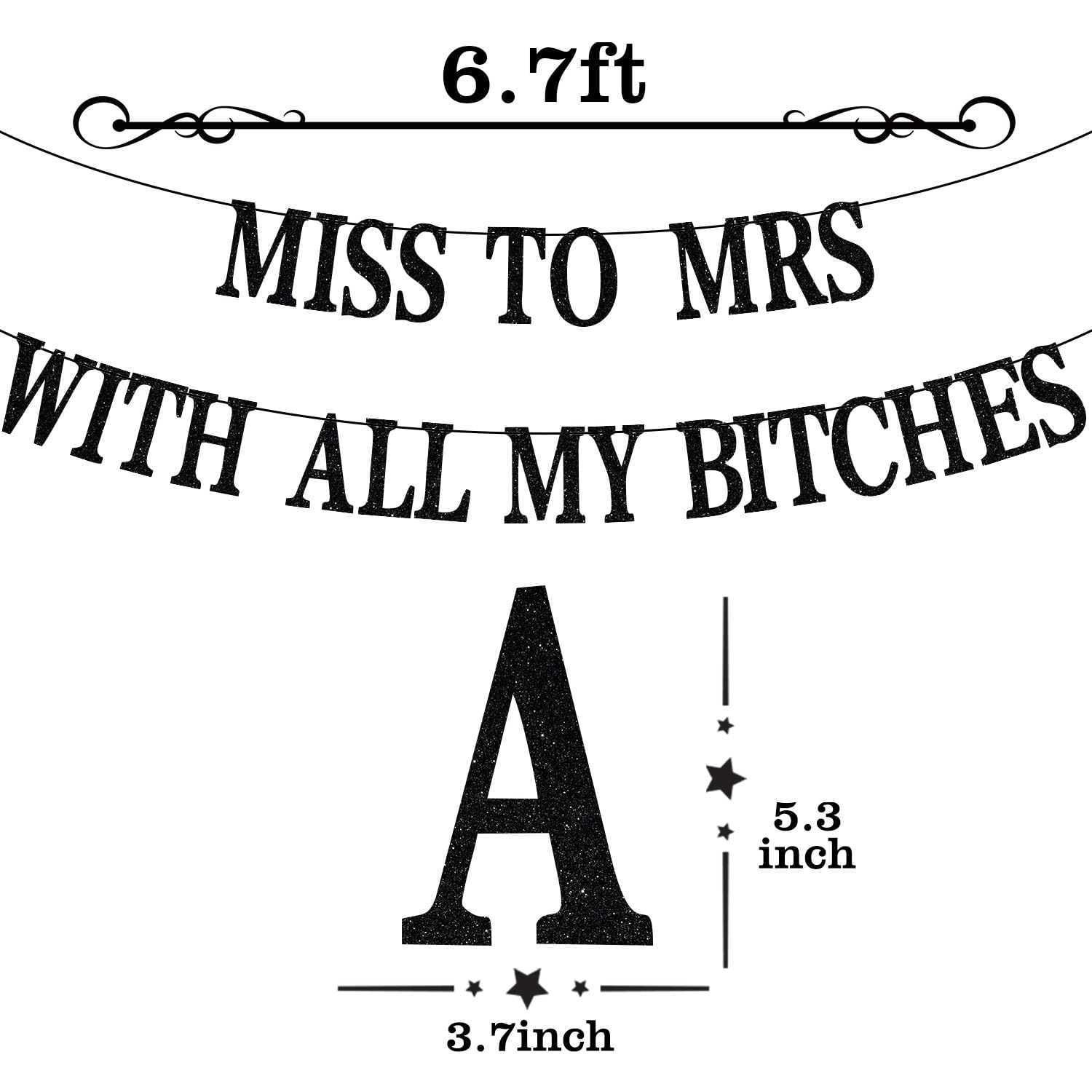 Miss to Mrs Banner, Bride to Be, Just Married, Engagement, Wedding, Bachelorette Party Decorations