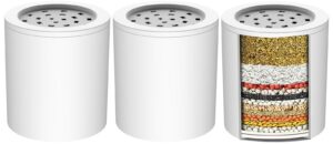 cobbe 20 stage shower filter cartridge for hard water showerhead filters - 3 pack replaceable cartridges - high output shower water filter for chlorine and harmful substances removal