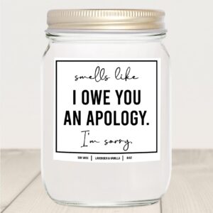 Younique Designs Apology Gifts 8oz Candle - Im Sorry Gifts for Her, Apology Gifts for Her, Girlfriend, Wife - Sorry Gift, Apology Gift for Him, Men - Unique I'm Sorry Gifts (Lavender & Vanilla)