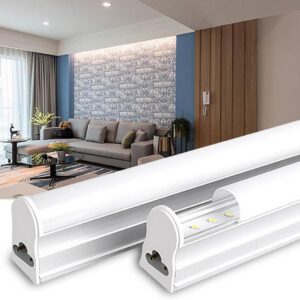 Aolyty LED Shop Light 10 Pack Integrated T5 LED Tube Light 3 Color Temperatures Bright Linkable Lighting Ceiling and Under Cabinet Light for Garage, Home, office, Basement (2FT)