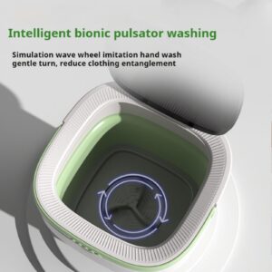 HusonoLife Portable Washing Machine 12L Small Washer Dryer Mini Washing Machine for Underwear Baby Clothes Socks Foldable Compact Washer lavadora portatil for Apartment Dorm Camping RV Travel (Green)