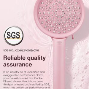 Cobbe Filtered Shower Head with Handheld, High Pressure 6 Spray Mode Showerhead with Filters, Water Softener Filters Beads for Hard Water - Remove Chlorine - Reduces Dry Itchy Skin, Pink