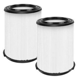 viewall 2 pack vf4000 replacement filter for ridgid, standard wet/dry vac filter vf4000 compatible with ridgid vacs wet dry 5-20 gal, 6-9 gal husky vacuum