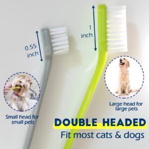 MoonyMars 300 Pcs Dog Toothbrush Cat Tooth Brushes Bulk, Double Sided Brushing Kit, Teeth Cleaning Kit Soft Bristles Long Handle, Pet Tooth Brush for Small to Large Dog, Cat, Puppy & Kitten, 10 Colors