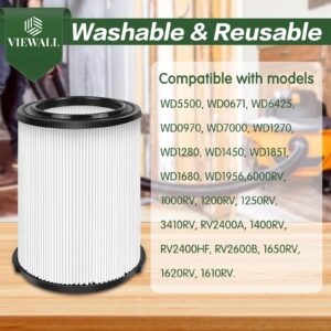 VIEWALL 2 Pack VF4000 Replacement Filter for RIDGID, Standard Wet/Dry Vac Filter Vf4000 Compatible with RIDGID Vacs Wet Dry 5-20 Gal, 6-9 Gal Husky Vacuum