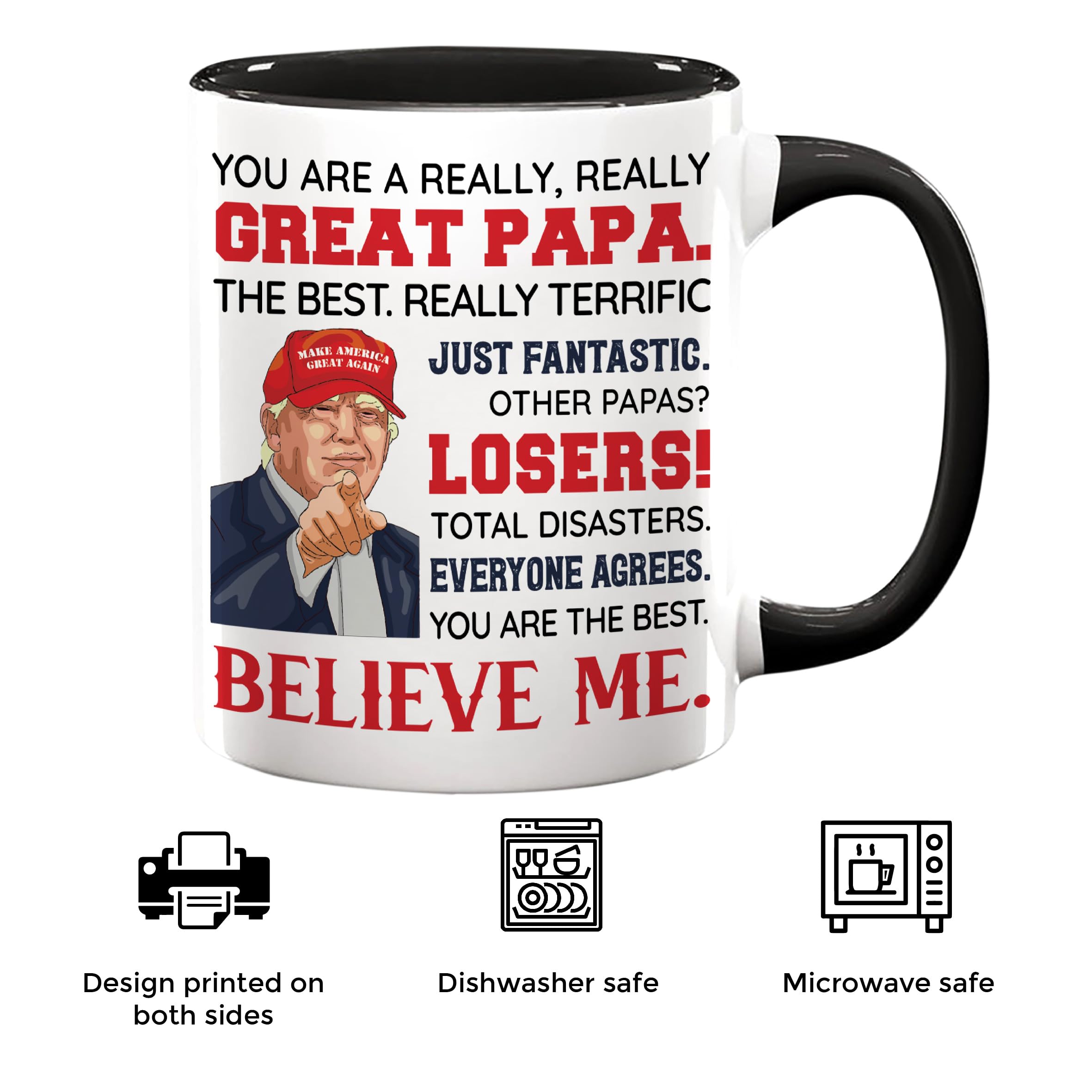 Viberty Papa Mug 11 Oz - Gifts for Papa - Funny Papa Gifts from Grandkids, Grandchildren - Christmas, Birthday, Father's Day Gifts for Papa - Papa Coffee Cup