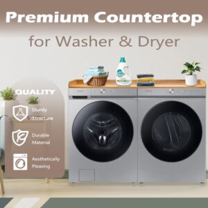 Montex Washer and Dryer Countertop 27.5'' D x 54'' W, Laundry Countertop, Washer Dryer Countertop, Solid Wood with Protection Layer, for Laundry Organization, Oak Color