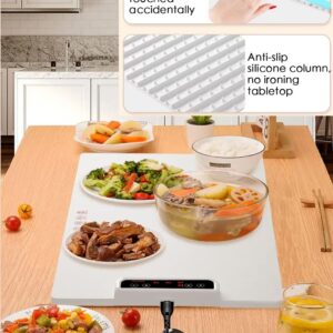 Food Warming Mat, Food Warmer for Parties Buffet - Upgraded Foldable Graphene Full Surface Fast Heating Electric Warming Tray, Portable Food Warmers Pad for Parties, 3 Temp,Auto Shut-Off & Child-Lock