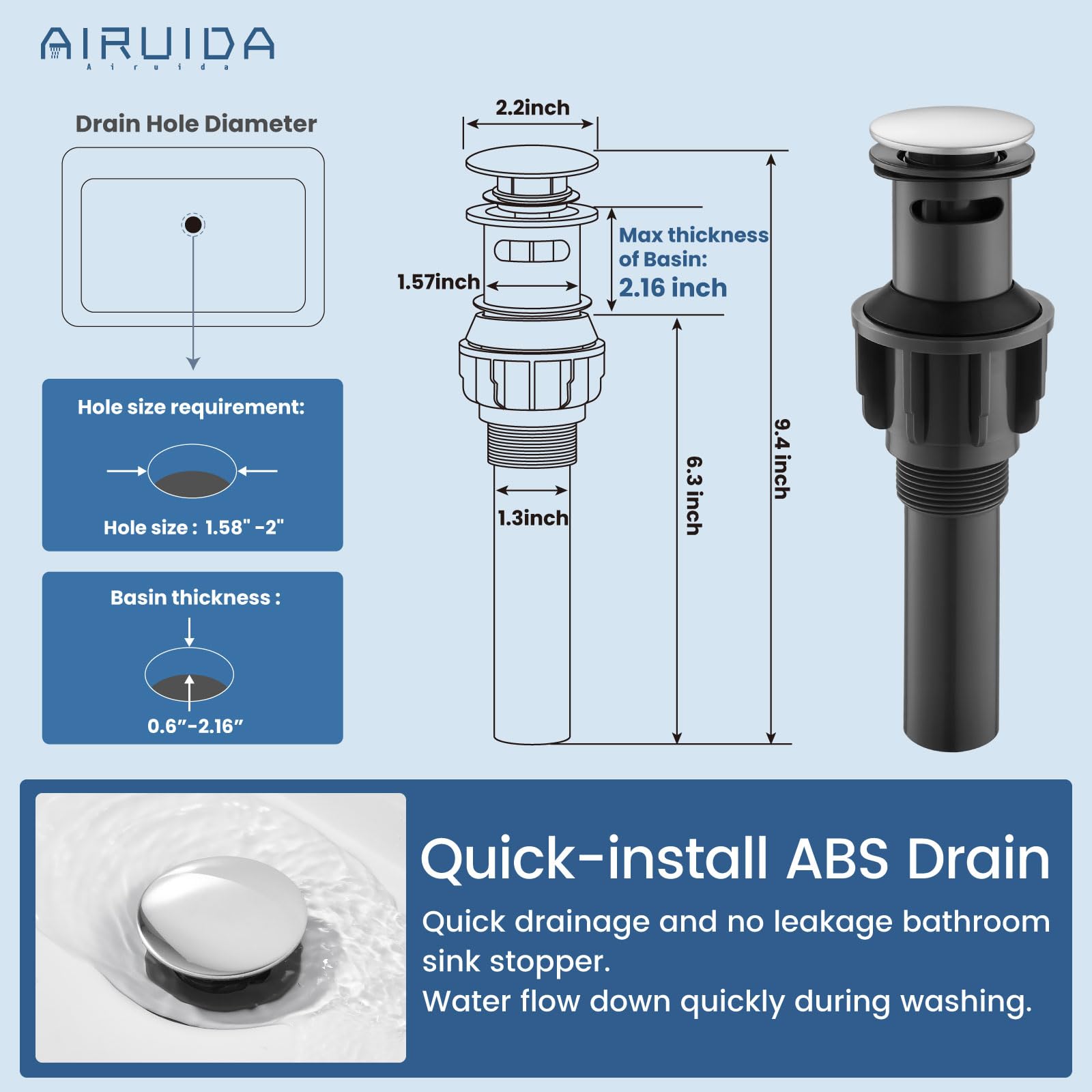 Airuida Bar Sink Faucet Single Hole Single Handle Bathroom Sink Faucet Kitchen Shower Faucet Set with 8 Inch Rainfall Square Showerhead and Tub Spout Bathtub Faucet Kit