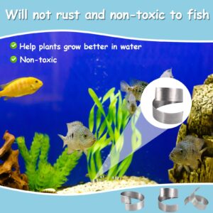 XIHIRCD 15pcs Aquarium Plant Weights, Bendable Fish Tank Plant Weights Metal Aquarium Plant Over Weight Anchors Cuttable Aquatic Plant Anchors for Ponds Aquarium Prevent Plants Floating