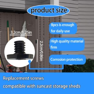 8PCS Replacement Bolt Compatible with Suncast Storage Sheds, Accessory Bolt for Suncast Sheds,Replacement Screws for Storage Sheds,shed Accessories Compatible with Suncast Storage Sheds (8)