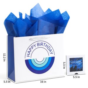 Amvivet 13” Birthday Gift Bag with Uniquely Designed Card and Tissue Paper Birthday Bag for Men Boys (It’s Your Birthday)