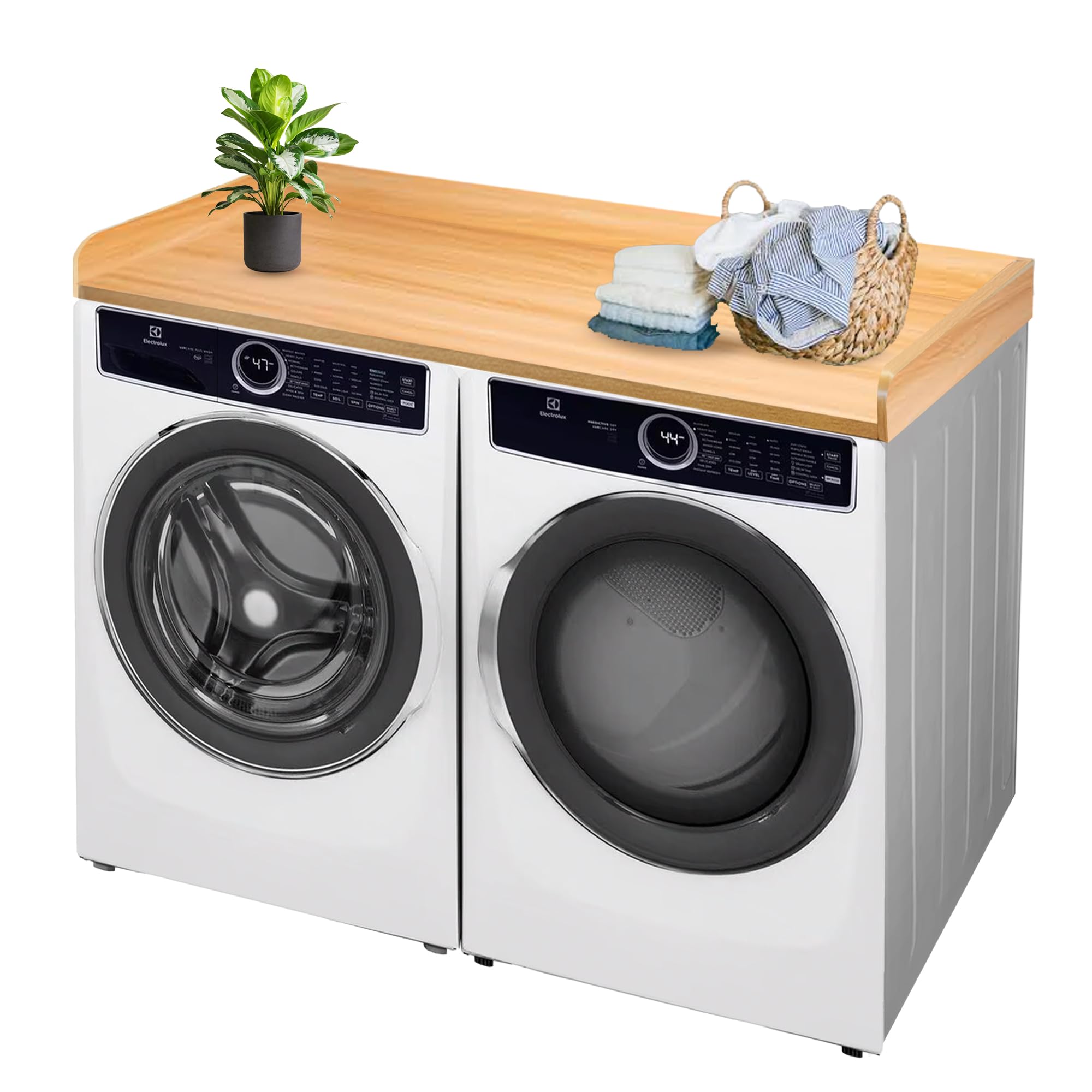 Montex Washer and Dryer Countertop 27.5'' D x 54'' W, Laundry Countertop, Washer Dryer Countertop, Solid Wood with Protection Layer, for Laundry Organization, Oak Color