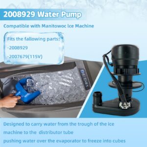 2008929 Ice Machine Water Pump Compatible with Manitowoc Ice Machines with a 4-Inch Diameter Washer Replace 2008929 8251129 2007679 115V