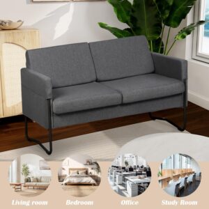 COEWSKE 51” Comfy Black Couch Sofa with 2 USB Ports, Small Couches for Small Spaces, Mini Couch for Bedroom Teens with Steel Frame (Dark Gray)