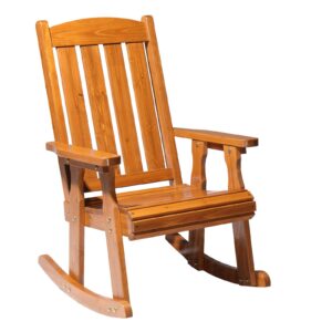 vingli heavy duty 600 lbs outdoor wooden rocking chair with higher backrest,patio rocking chair with ergonomic design, weatherproof outdoor rockers suit for patio, garden, balcony, yard