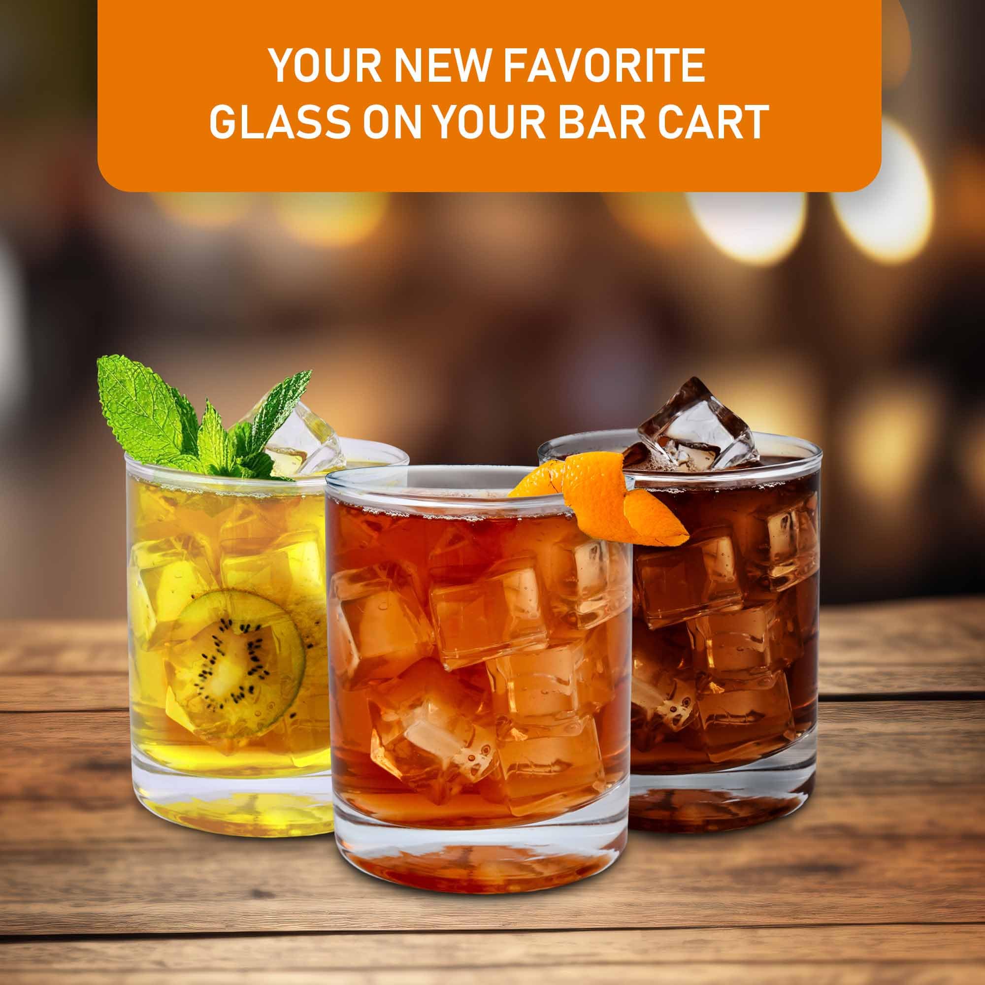 Stock Your Home Set of 12 Rocks Glasses - 11 oz Clear Old Fashioned Lowball Glasses - Perfect for Bourbon - Elegant 11 Ounce Rocks Glass Set with Heavy Base - Clear Whiskey Glasses Bulk Set of 12