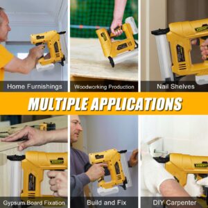 Cordless Nail Gun for DEWALT 20V MAX Battery, 18GA 5/8 to 1-1/4 Inch, 2 in 1 Brad Nailers, Brushless Motor, 2 Mode, Lightweight and Ergonomic for Home Improvement, DIY and Wood Workpieces (Tool Only)