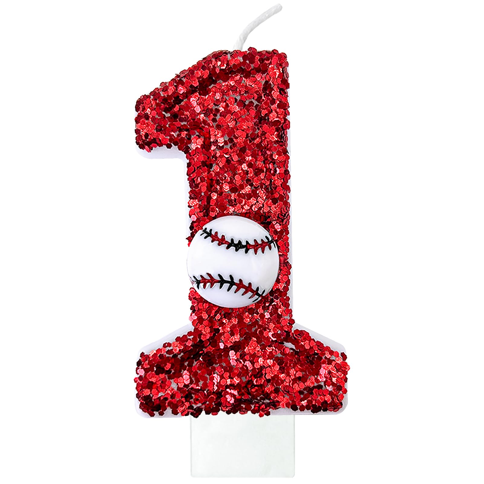 CJPSL Baseball Number Candles, Birthday Cake Topper, Rookie of The Year 1st Birthday, Suitable for Birthday Parties, Baseball Theme Parties and Anniversary Celebration Party Decorations (Number 1)