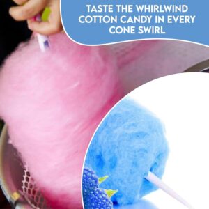 Cotton Candy Cones [100 Pack] - White Cotton Candy Sticks | Kraft Paper Cotton Candy Cone | Carnival Cotton Candy Machine Supplies for Floss Sugar Cotton Candy Maker Concession Essentials