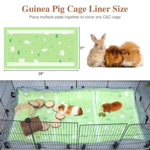 Guinea Pig Cage Liner 30 Count Disposable Super Absorbent Pee Pads Enhanced Odor Control Pet Cage Liners for Ferrets, Rabbits, Hamsters, and Other Small Animal, 28" x 17" Fits Any Size C&C Cage